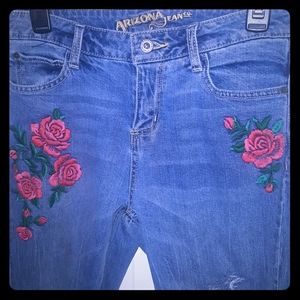 Arizona Distressed Rose Boyfriend Jeans